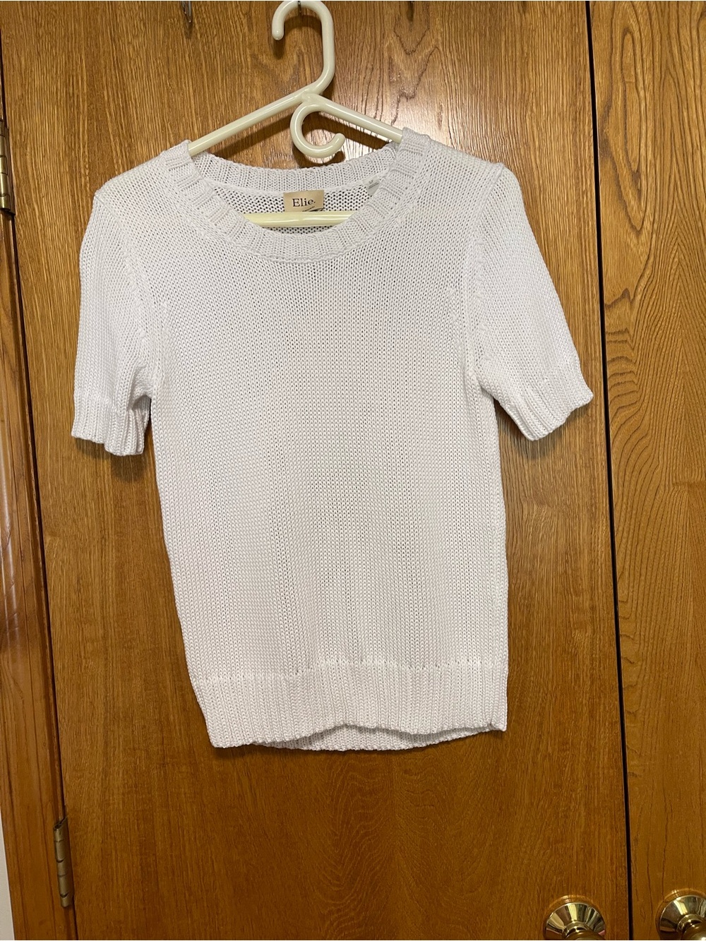 White Short-Sleeve Knit Ellie Tahari